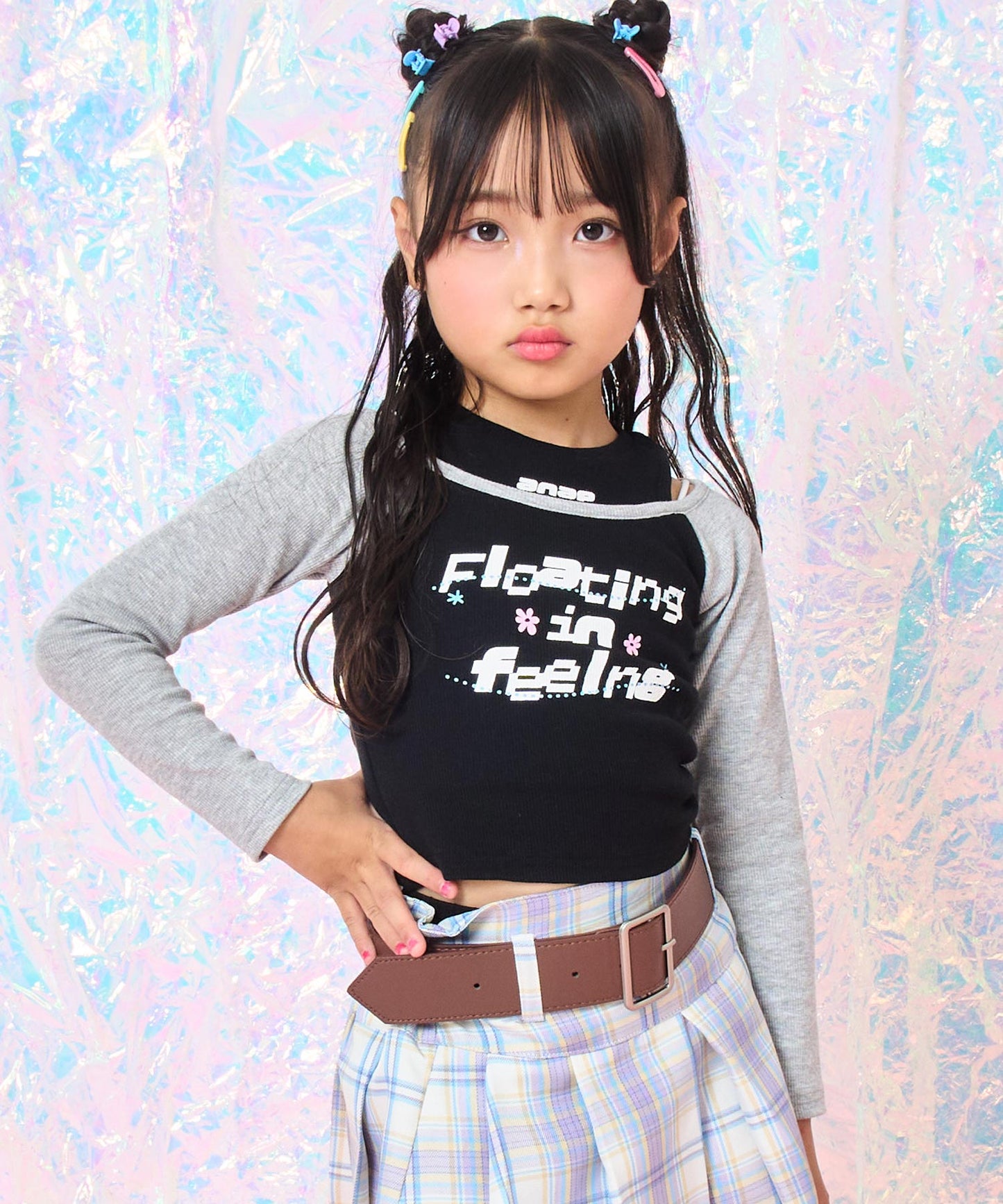 ブラック(110サイズ着用/身長：約115cm)