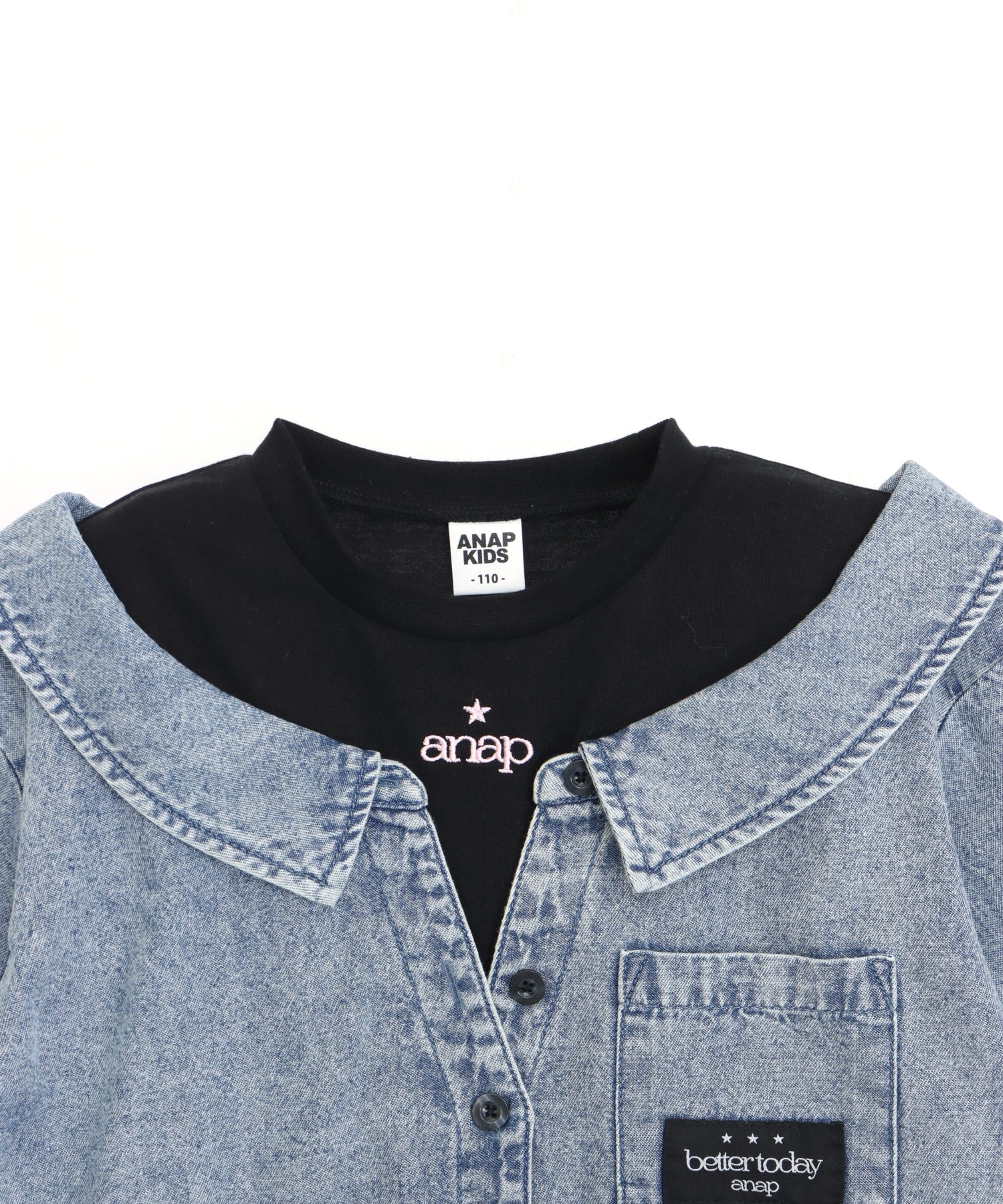 フェイクレイヤード シャツデザイン トップス 423-3564 – ANAP