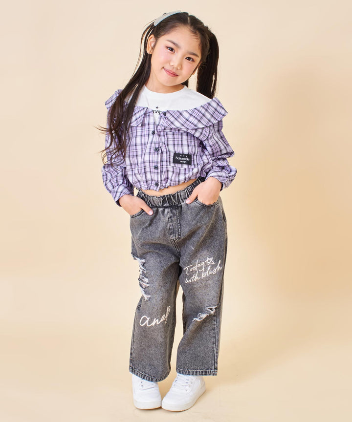 フェイクレイヤード シャツデザイン トップス 423-3564