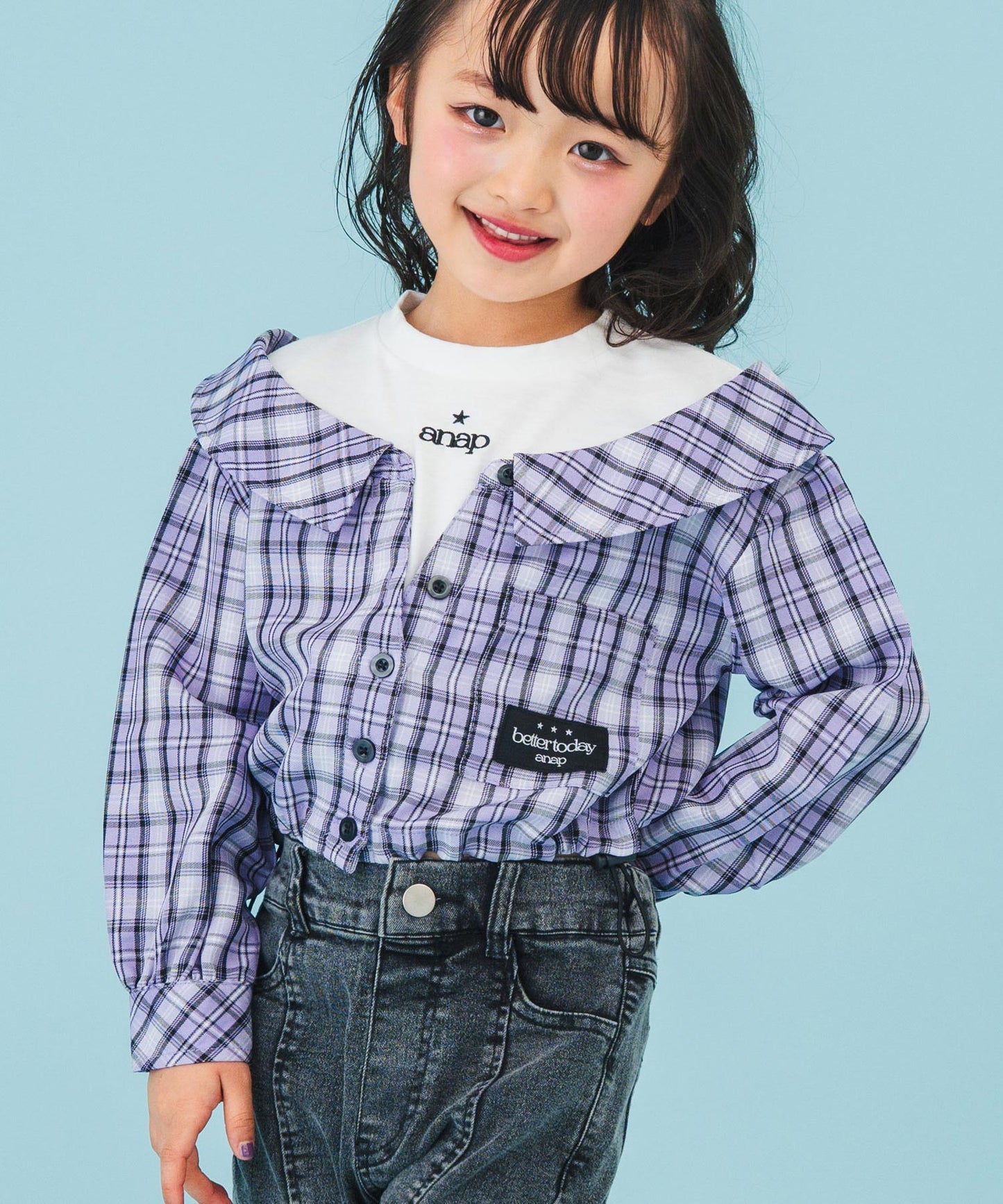 ラベンダー(110サイズ着用/身長：約113cm)