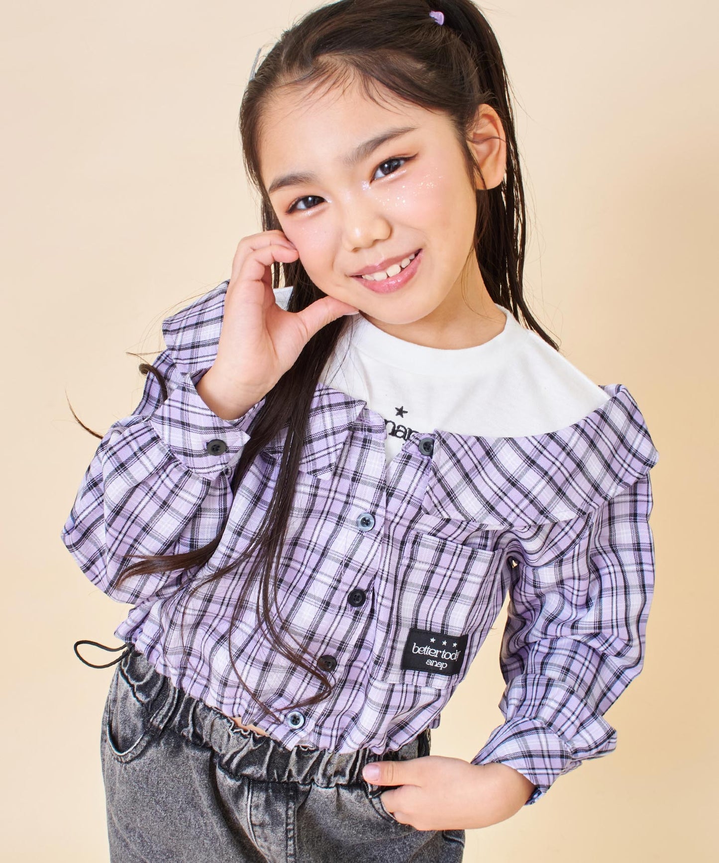 ラベンダー(120サイズ着用/身長：約123cm)