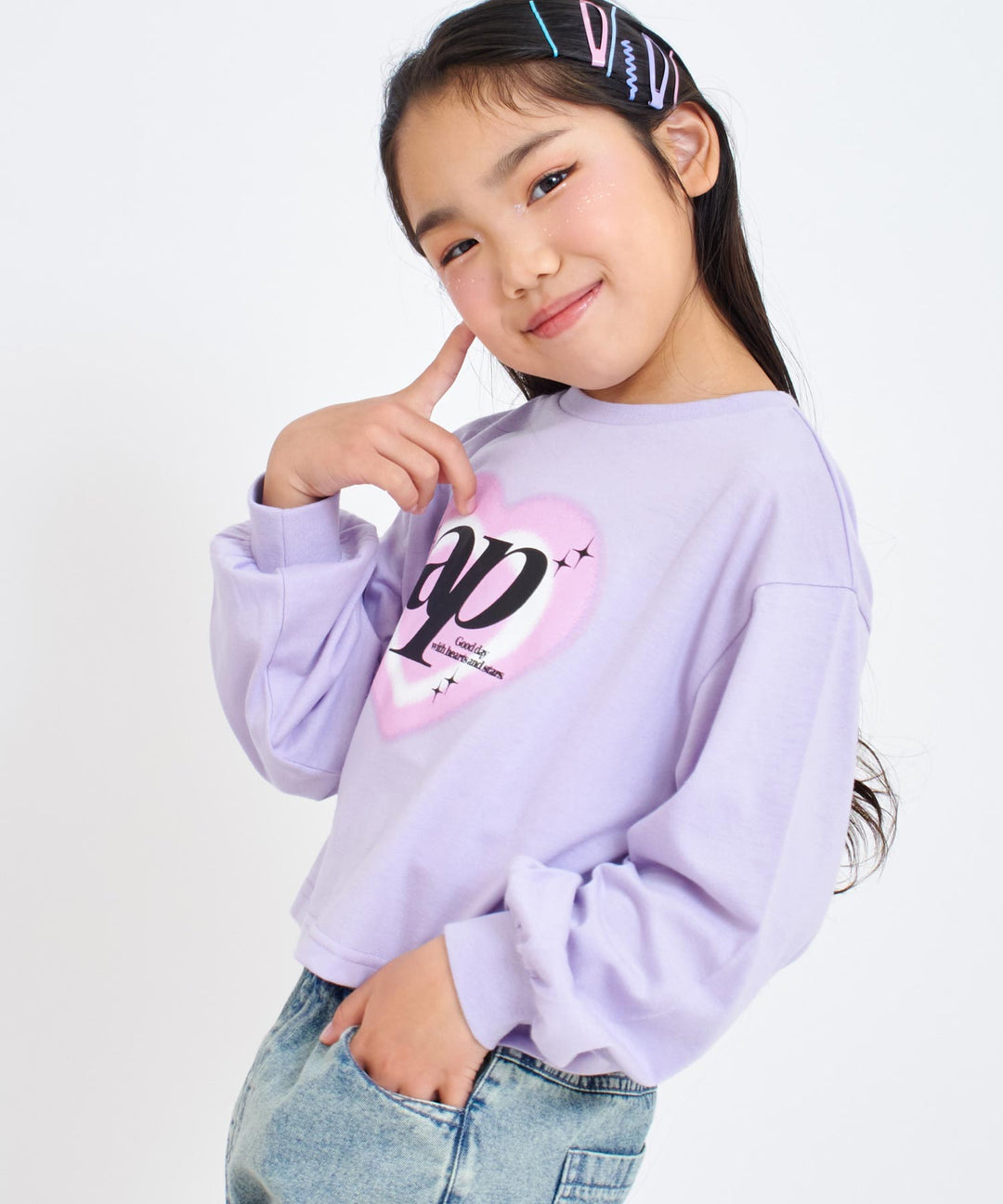 ラベンダー(120サイズ着用/身長：約123cm)