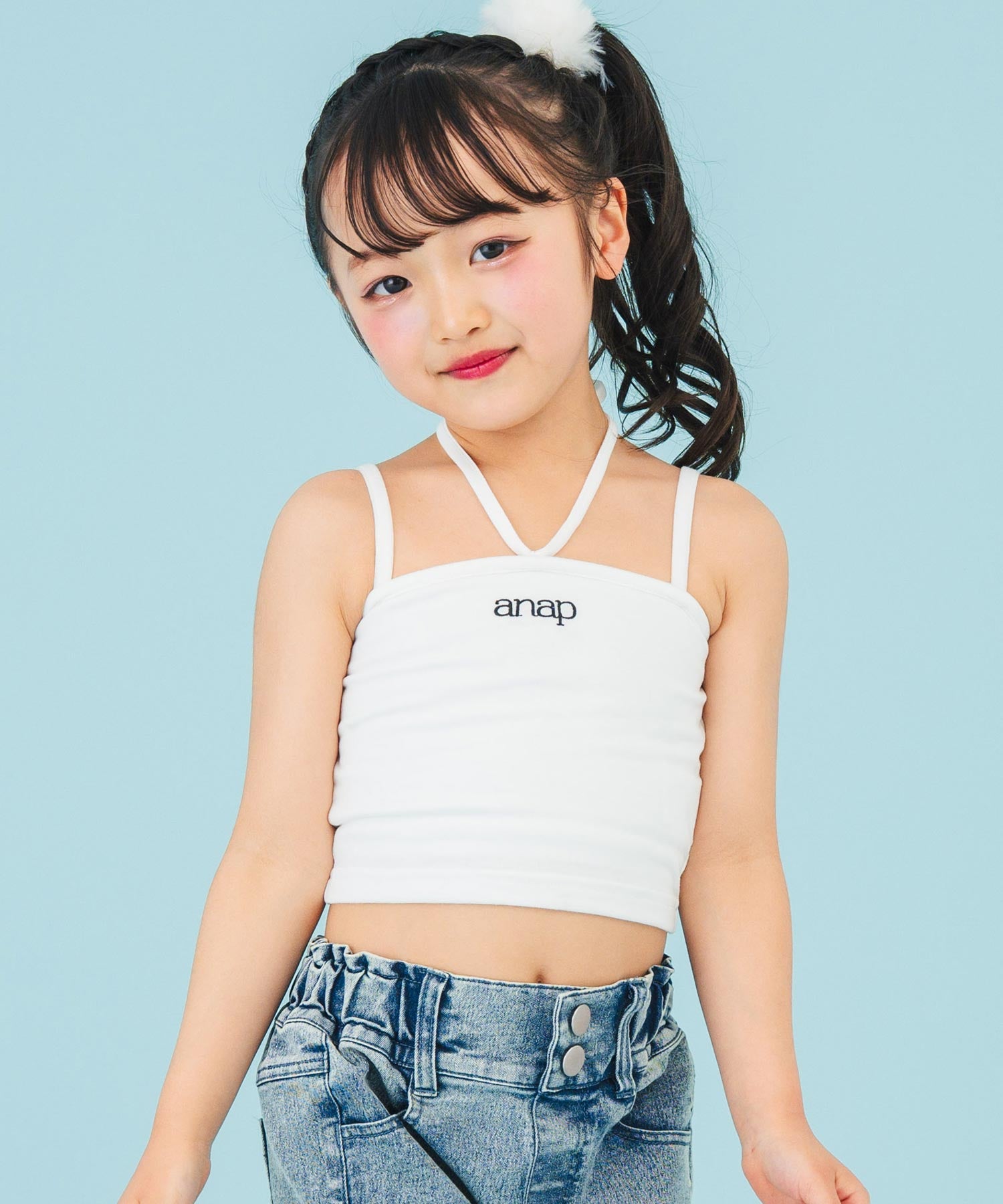 ホワイト(110サイズ着用/身長：約113cm)