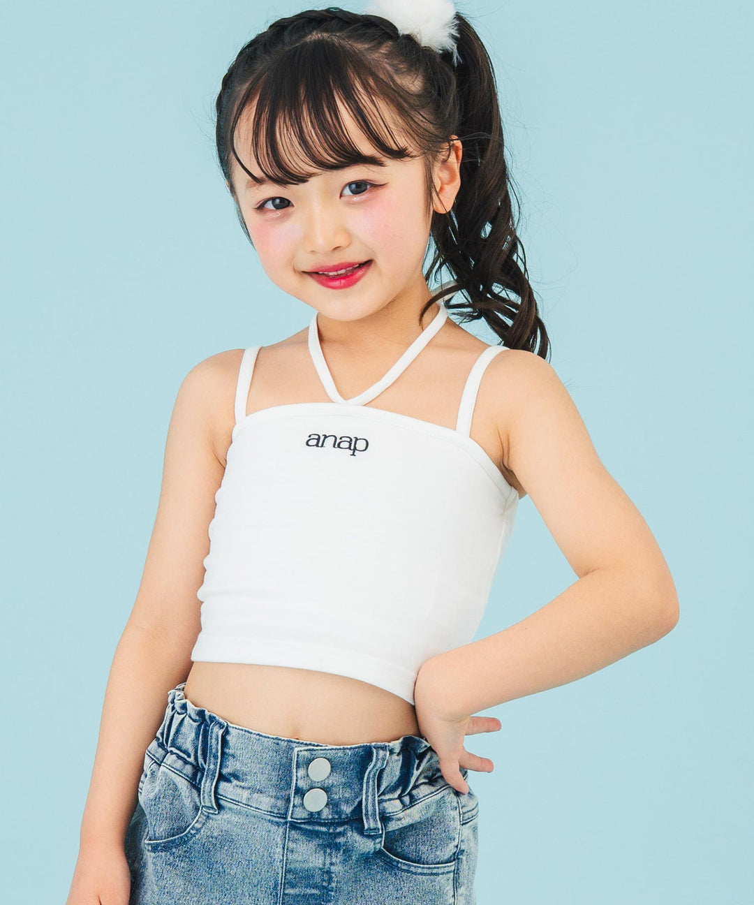 ホワイト(110サイズ着用/身長：約113cm)