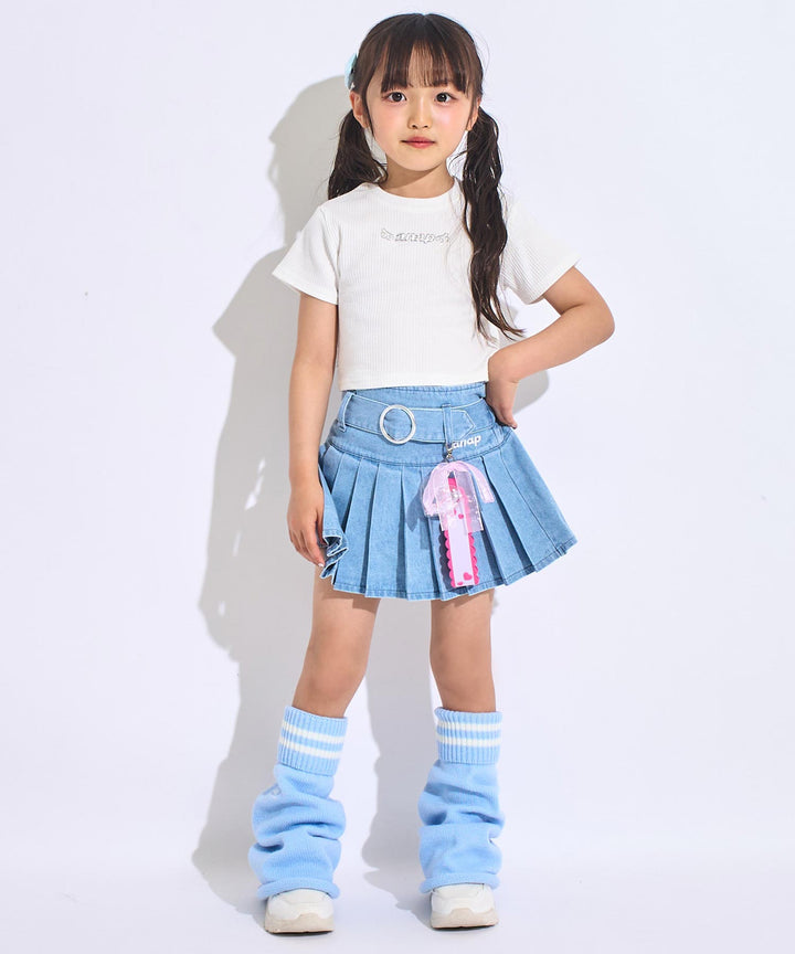 メタルシルバー エンジェルロゴ リブ トップス 423-3591