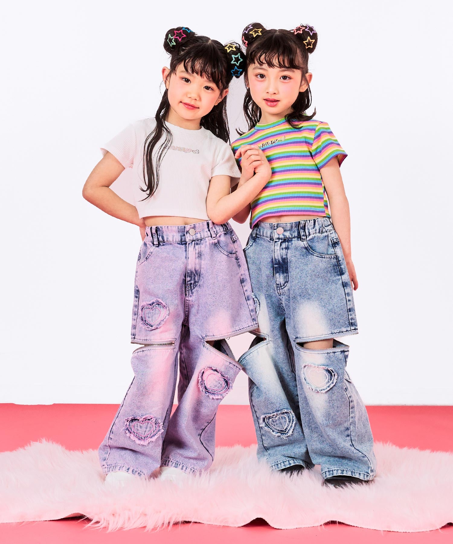 ホワイト(110サイズ着用/身長：約110cm)
ミックス(110サイズ着用/身長：約109cm)

