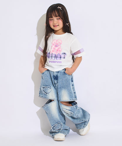 ホワイト(110サイズ着用/身長：約102cm)