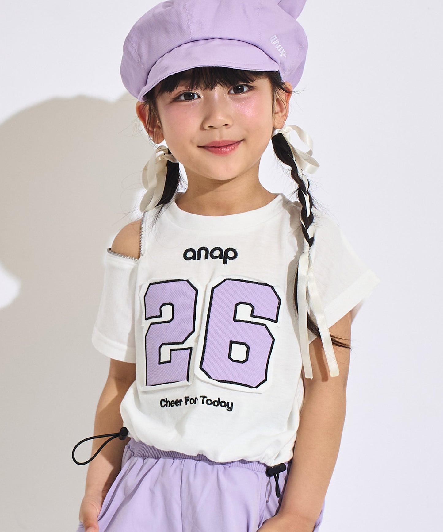 メッシュ ナンバリング 肩ジップ トップス Tシャツ 423-3618