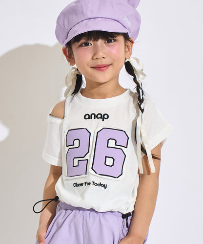 メッシュ ナンバリング 肩ジップ トップス Tシャツ 423-3618