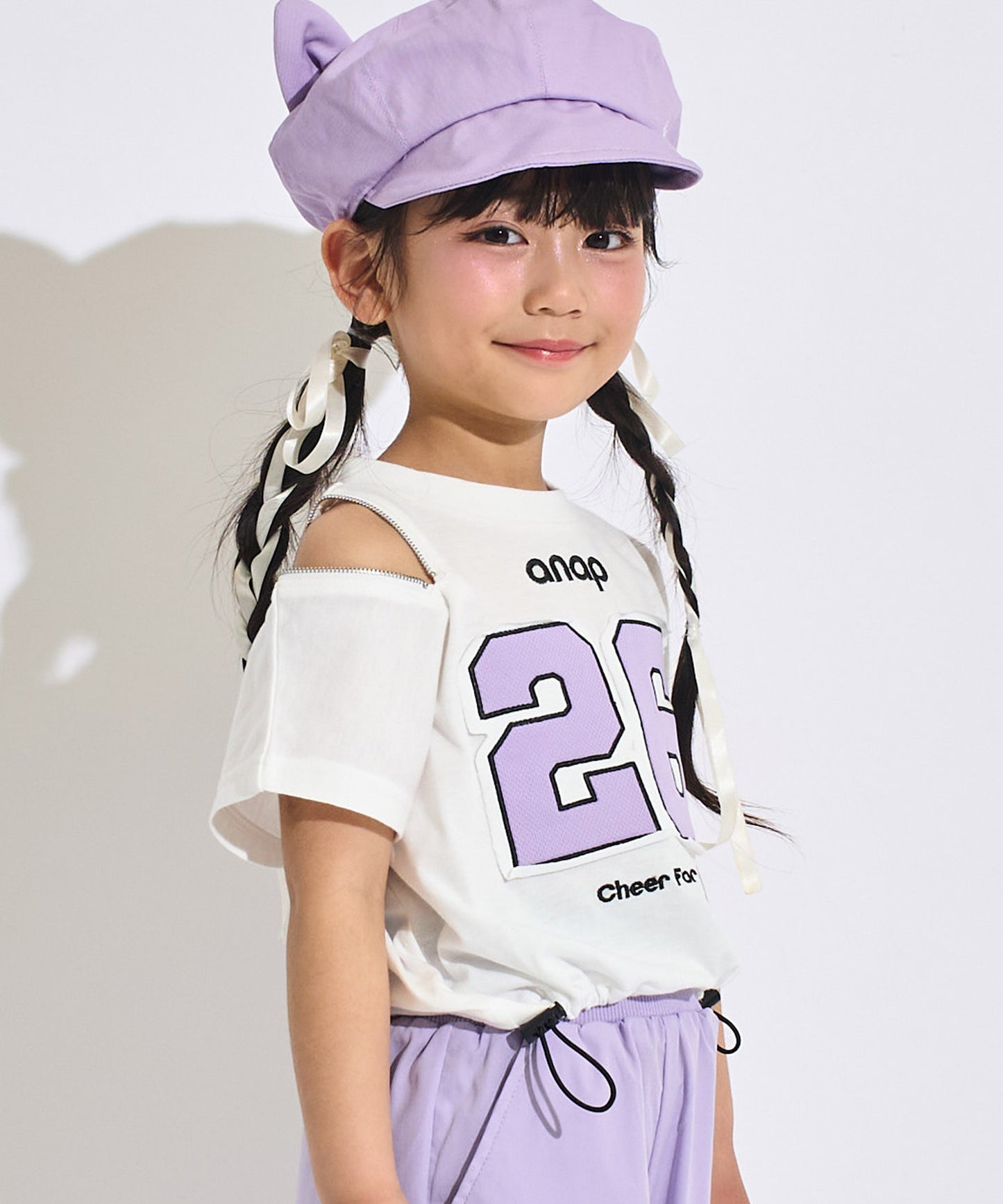 メッシュ ナンバリング 肩ジップ トップス Tシャツ 423-3618