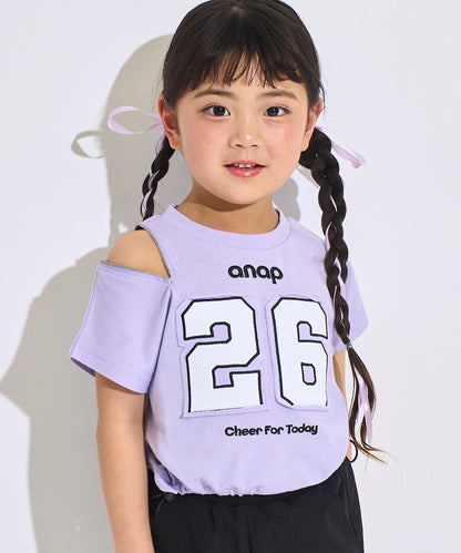 メッシュ ナンバリング 肩ジップ トップス Tシャツ 423-3618