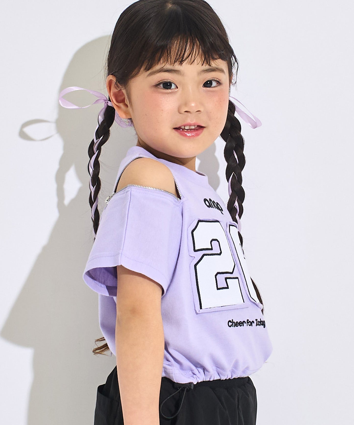 メッシュ ナンバリング 肩ジップ トップス Tシャツ 423-3618