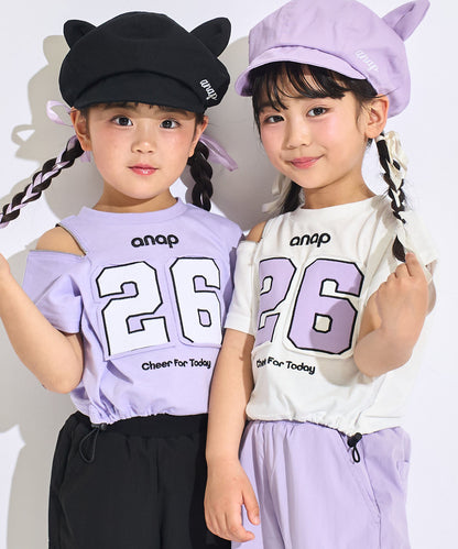 メッシュ ナンバリング 肩ジップ トップス Tシャツ 423-3618