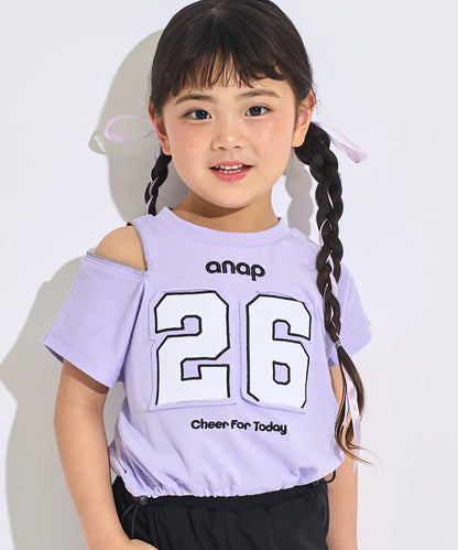 メッシュ ナンバリング 肩ジップ トップス Tシャツ 423-3618