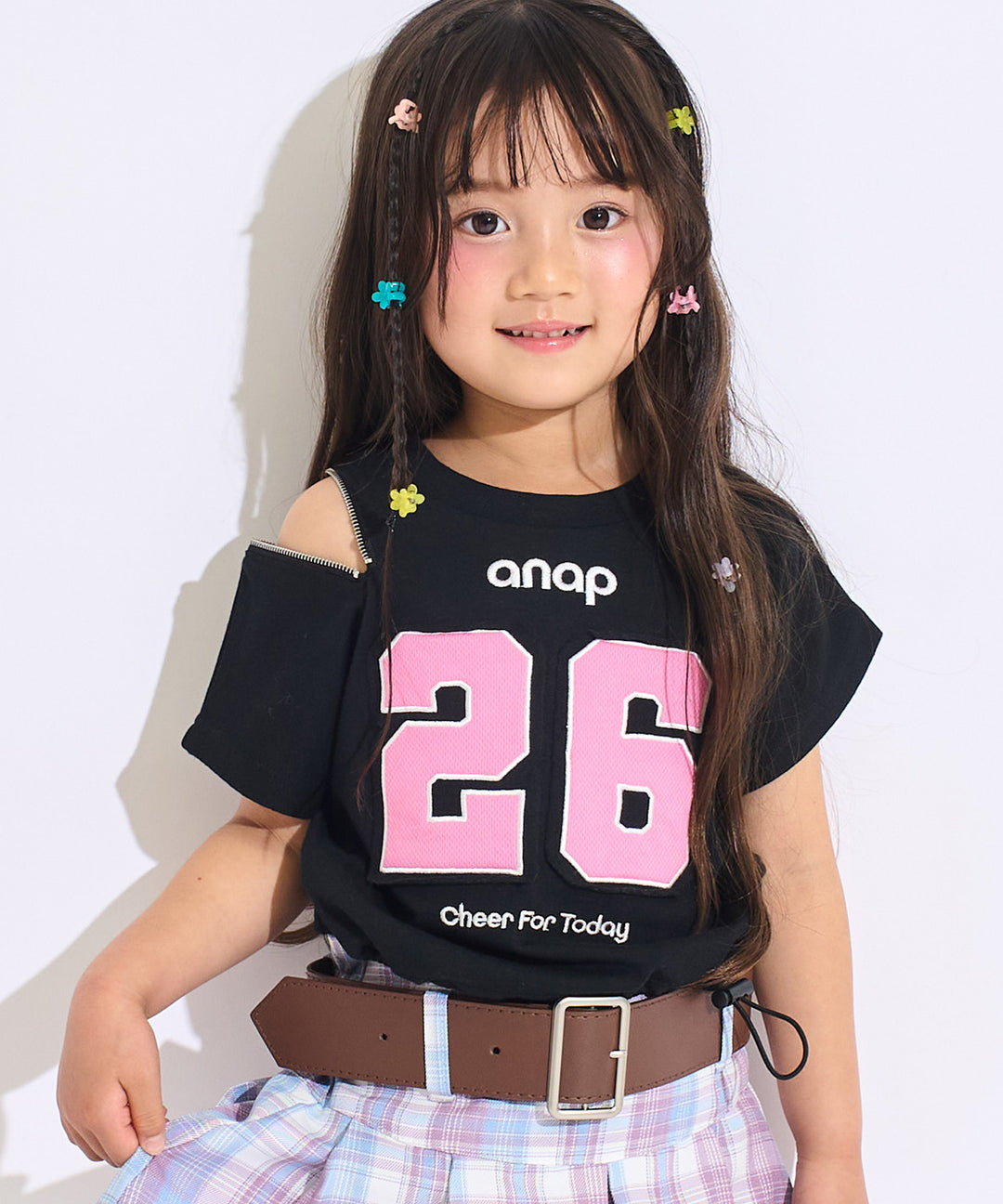 メッシュ ナンバリング 肩ジップ トップス Tシャツ 423-3618