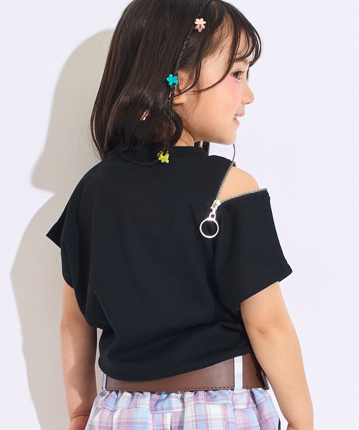 メッシュ ナンバリング 肩ジップ トップス Tシャツ 423-3618