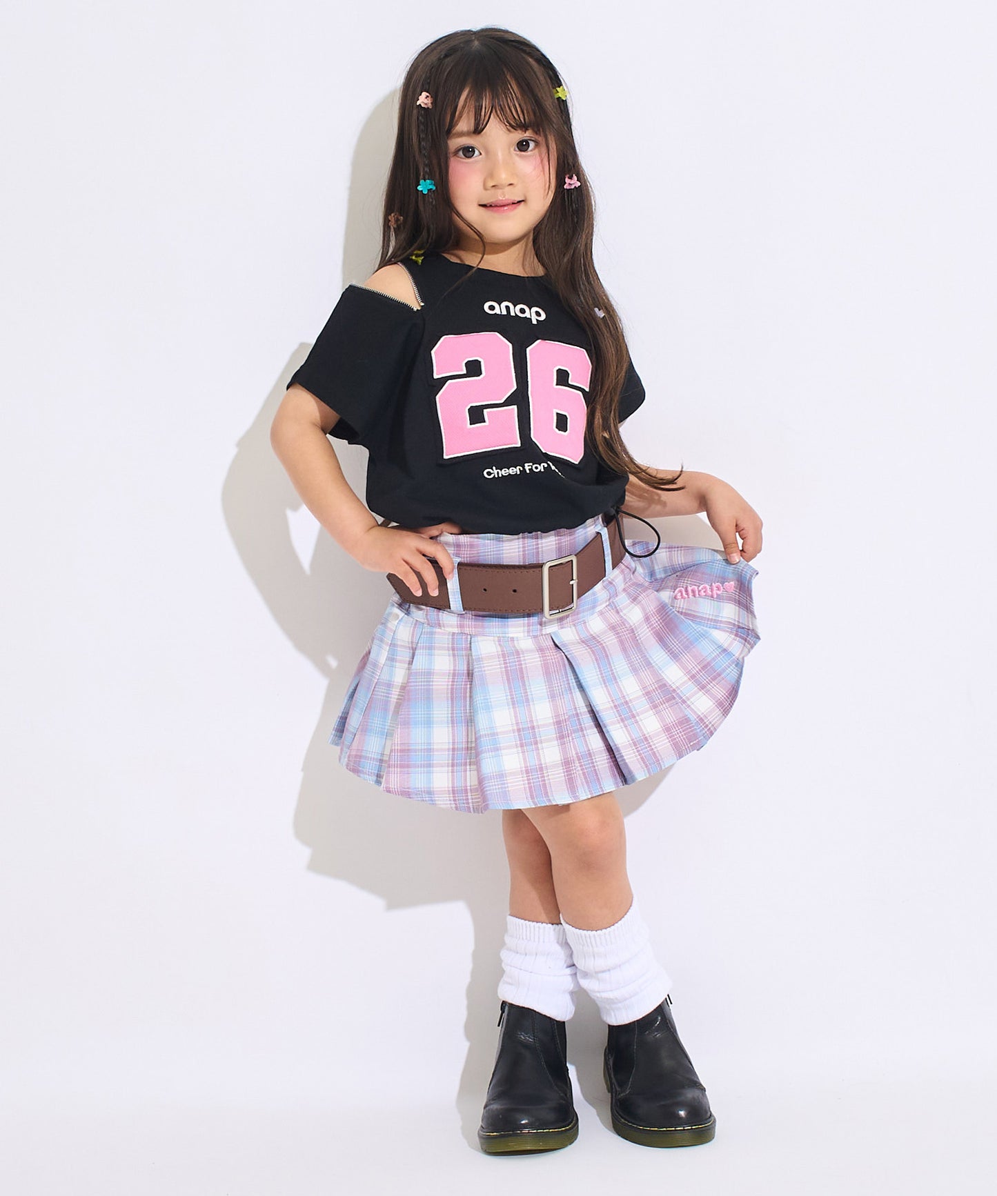 メッシュ ナンバリング 肩ジップ トップス Tシャツ 423-3618