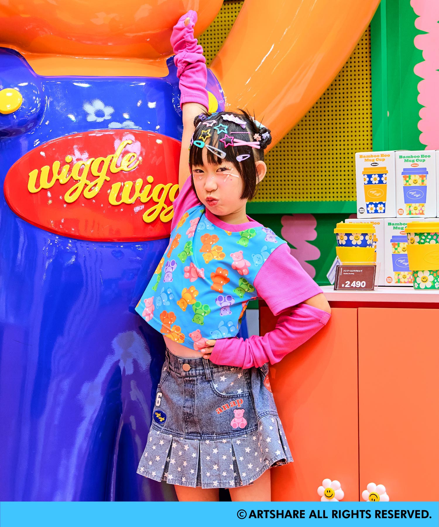 wiggle wiggle × ANAP KIDS アームウォーマー付トップス 423-3659