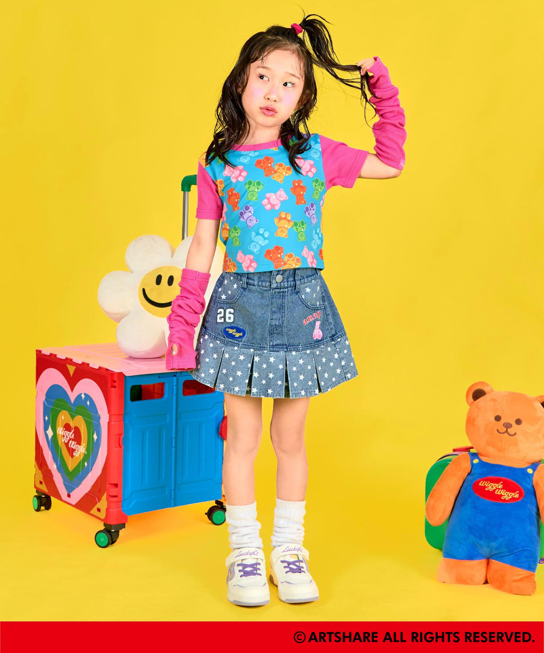 ピンク(120サイズ着用/身長：約120cm)