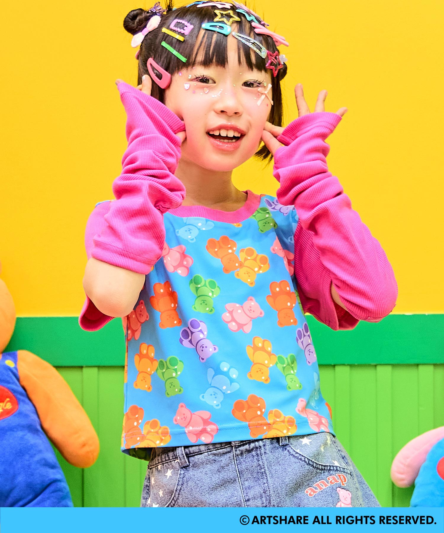 wiggle wiggle × ANAP KIDS アームウォーマー付トップス 423-3659