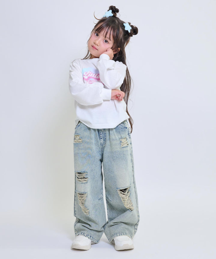ホワイト(110サイズ着用/身長：約102cm)