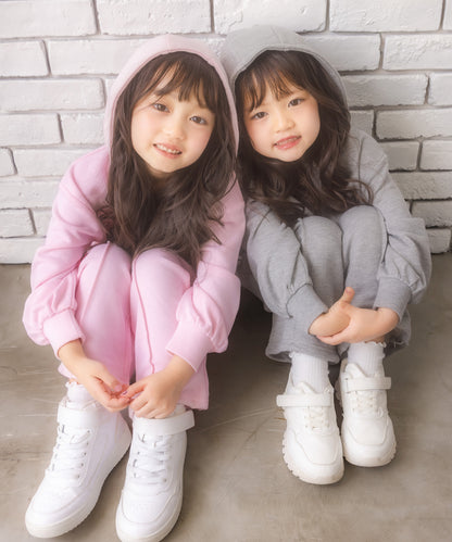 ピンク(110サイズ着用/身長：約106cm)
グレー(110サイズ着用/身長：約103cm)