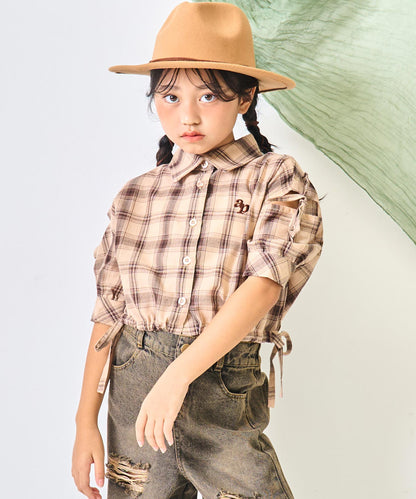 (新色)ベージュ(120サイズ着用/身長：約128cm)