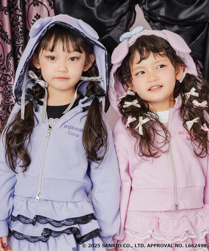 ラベンダー(110サイズ着用/身長：約106cm)、ライトピンク(110サイズ着用/身長：約103cm)