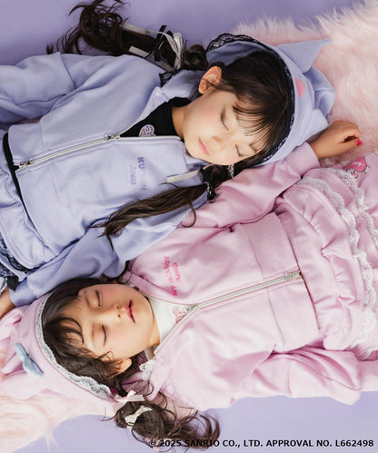 ラベンダー(110サイズ着用/身長：約106cm)、ライトピンク(110サイズ着用/身長：約103cm)