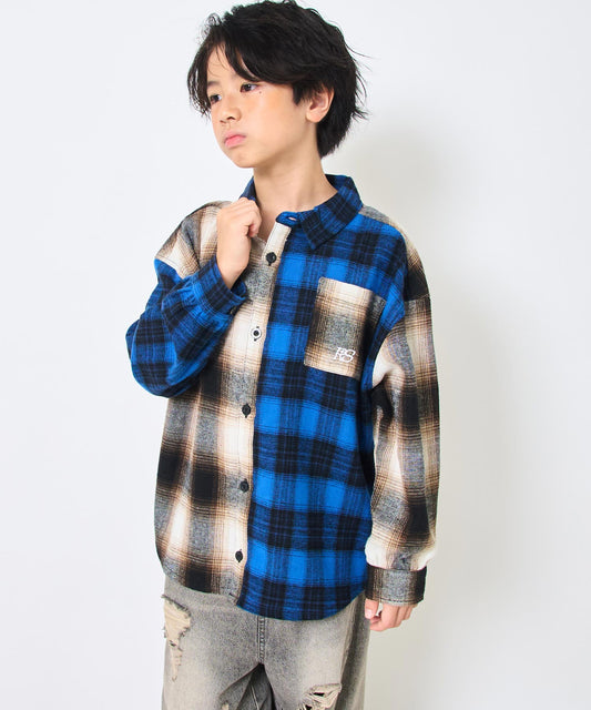 クレイジー チェック シャツ【ジュニアお揃い】 424-3465