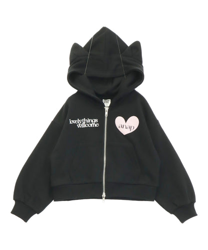 ネコ耳付 スウェット ジップ パーカー【別売りセットアップ】 424-3523