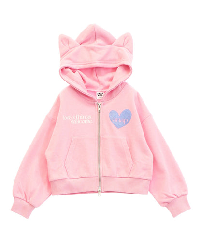 ネコ耳付 スウェット ジップ パーカー【別売りセットアップ】 424-3523