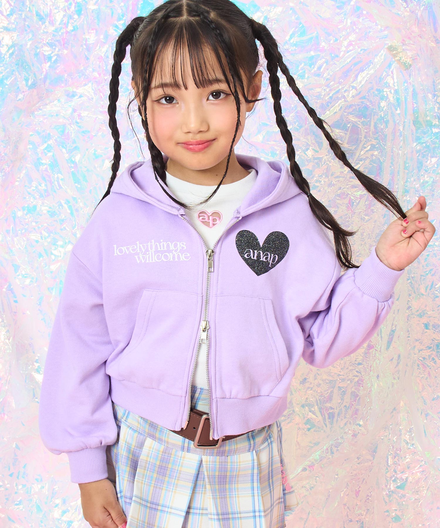 ラベンダー(110サイズ着用/身長：約115cm)