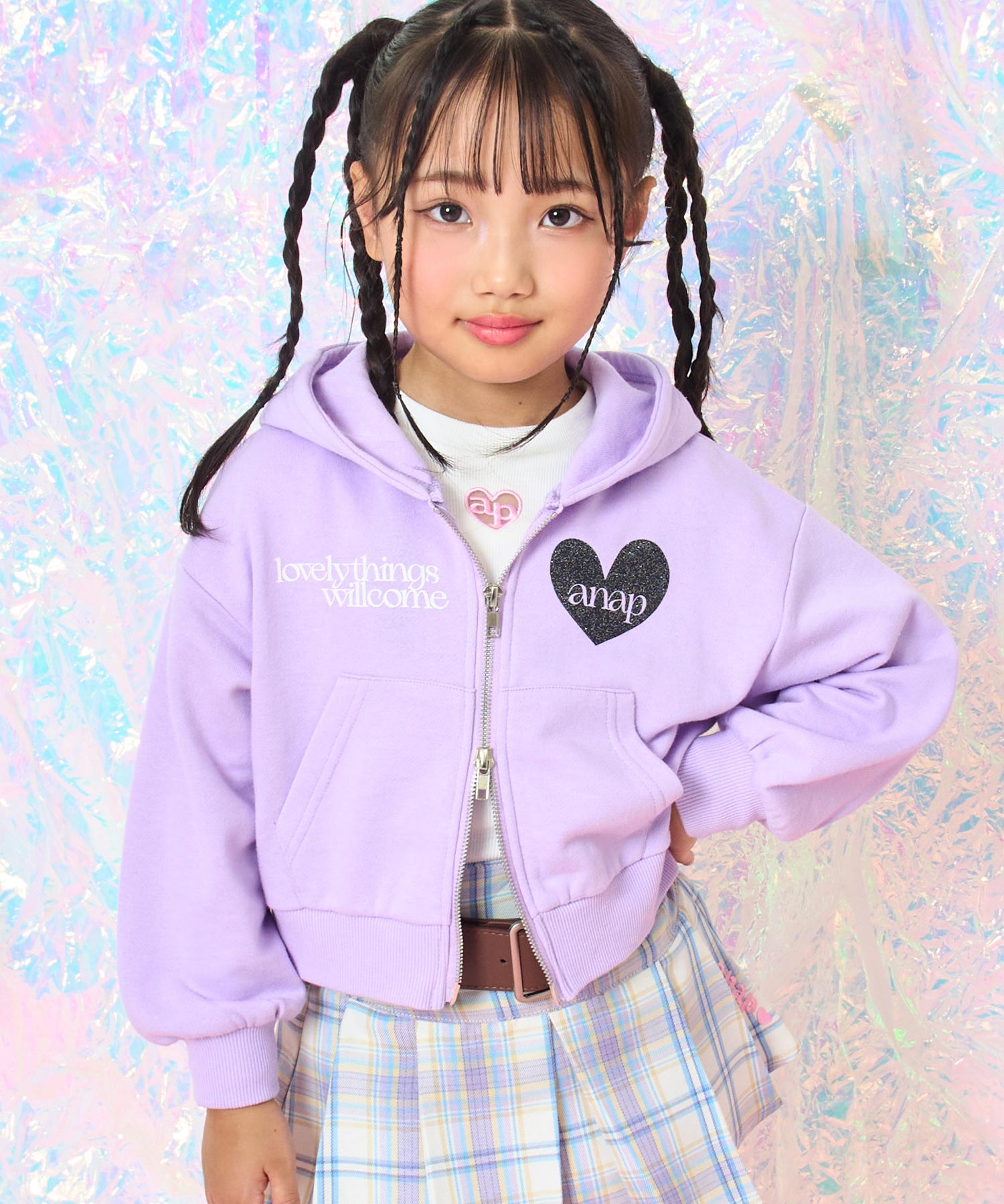 ラベンダー(110サイズ着用/身長：約115cm)