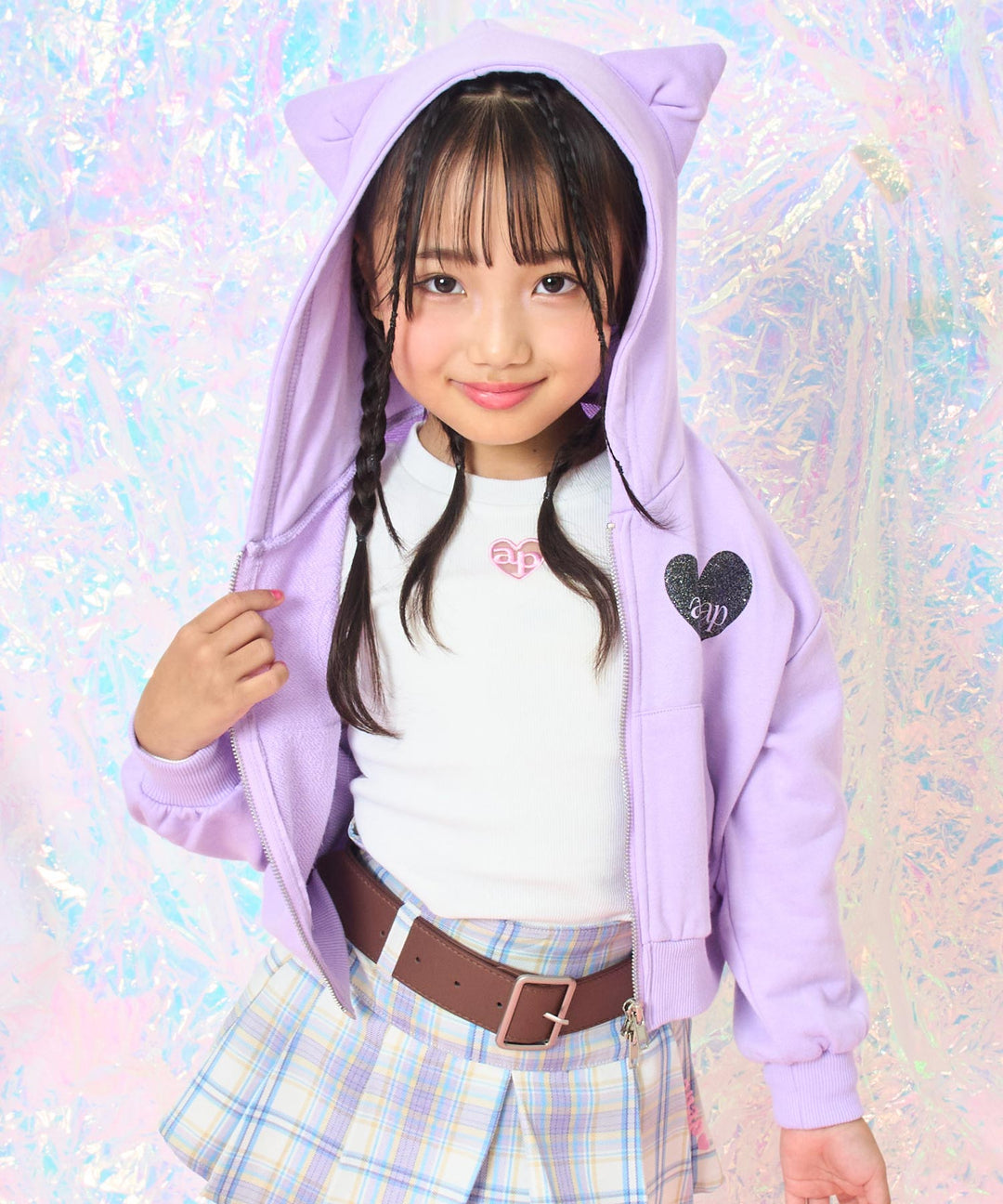ラベンダー(110サイズ着用/身長：約115cm)