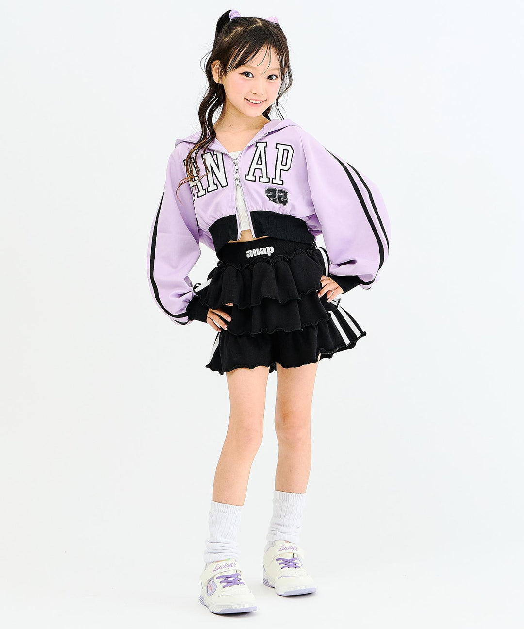 ラベンダー(130サイズ着用/身長：約128cm)