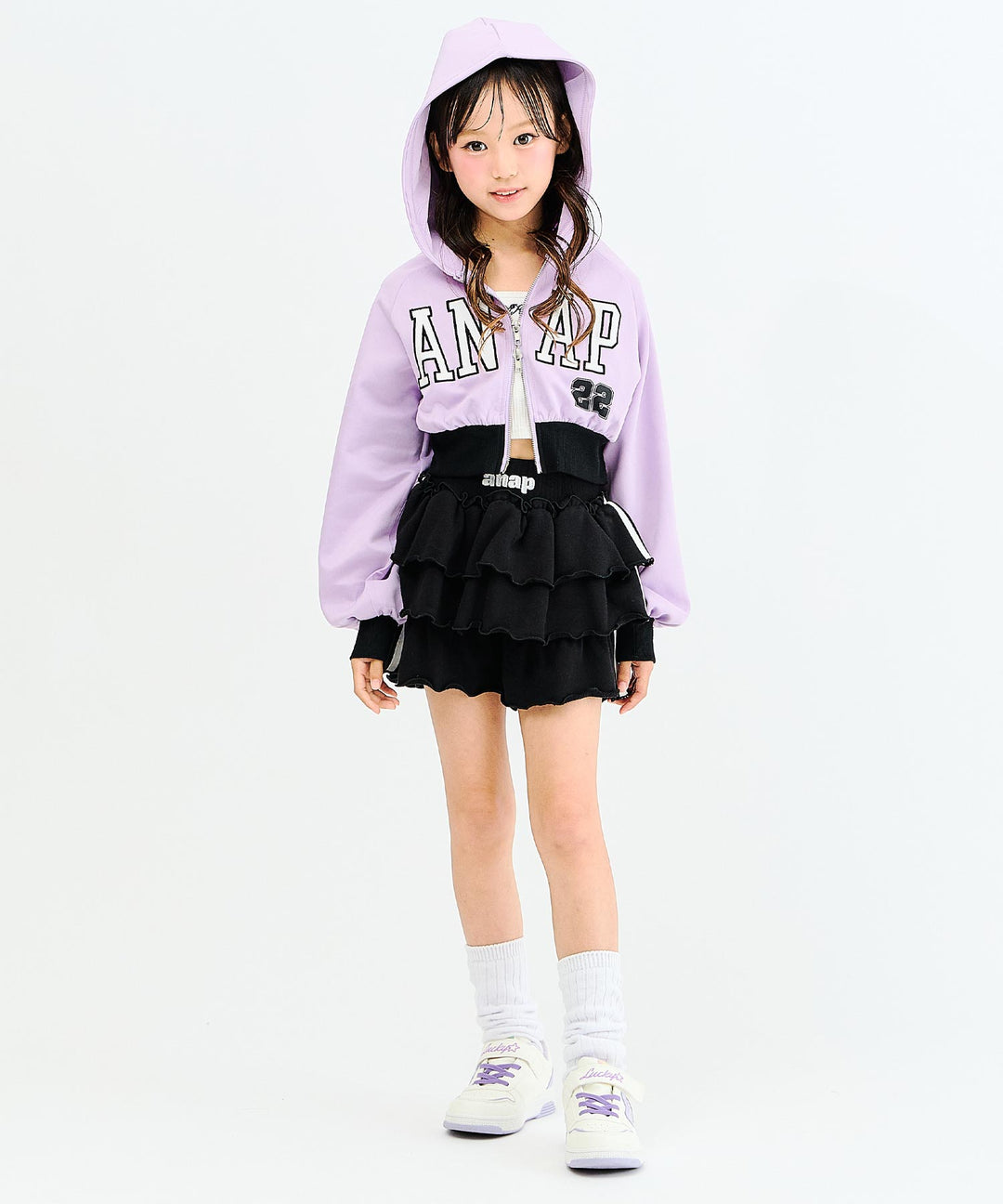 ラベンダー(130サイズ着用/身長：約128cm)