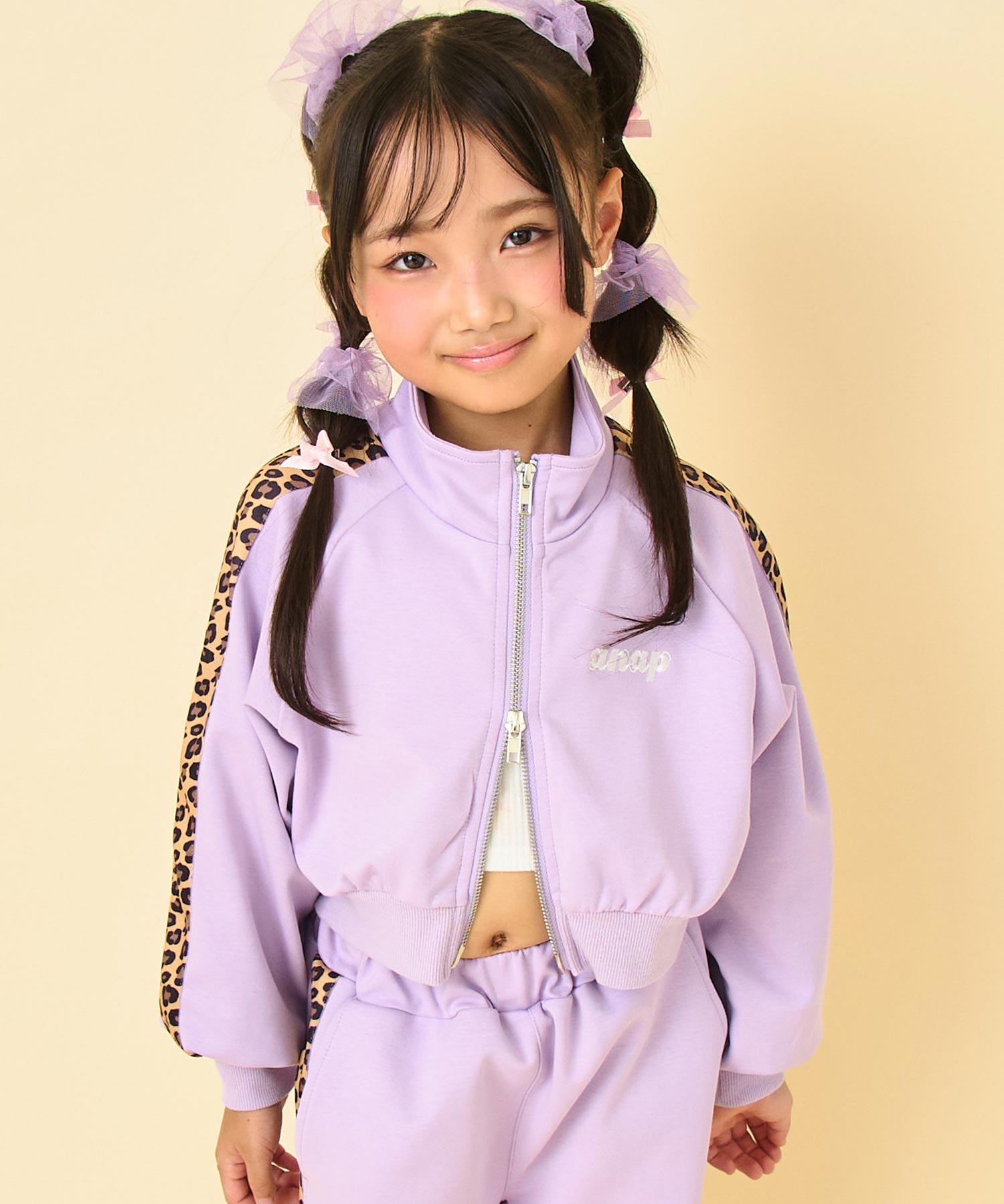 ヒョウ柄 ライン ジャージ ブルゾン（別売りセットアップ） 425-3537