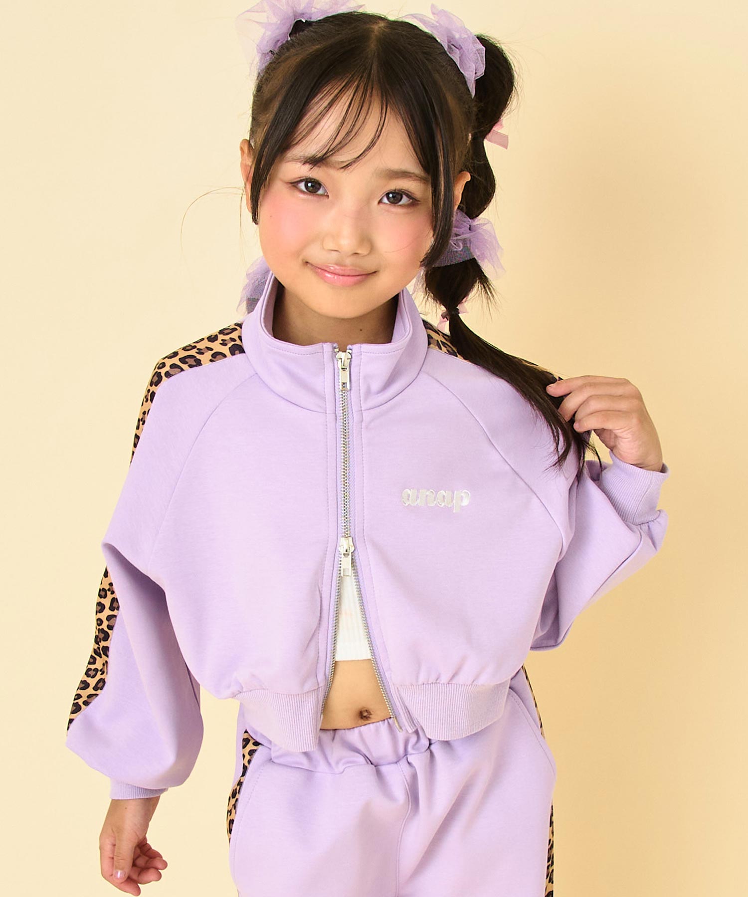 yumi様　ダブルスタンダード　配色ラインショートジャージブルゾン ジャージ 紫ライン ヒョウ柄 ライン ジャージ ブルゾン 別売り