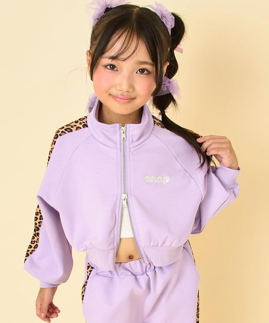 ヒョウ柄 ライン ジャージ ブルゾン（別売りセットアップ） 425-3537