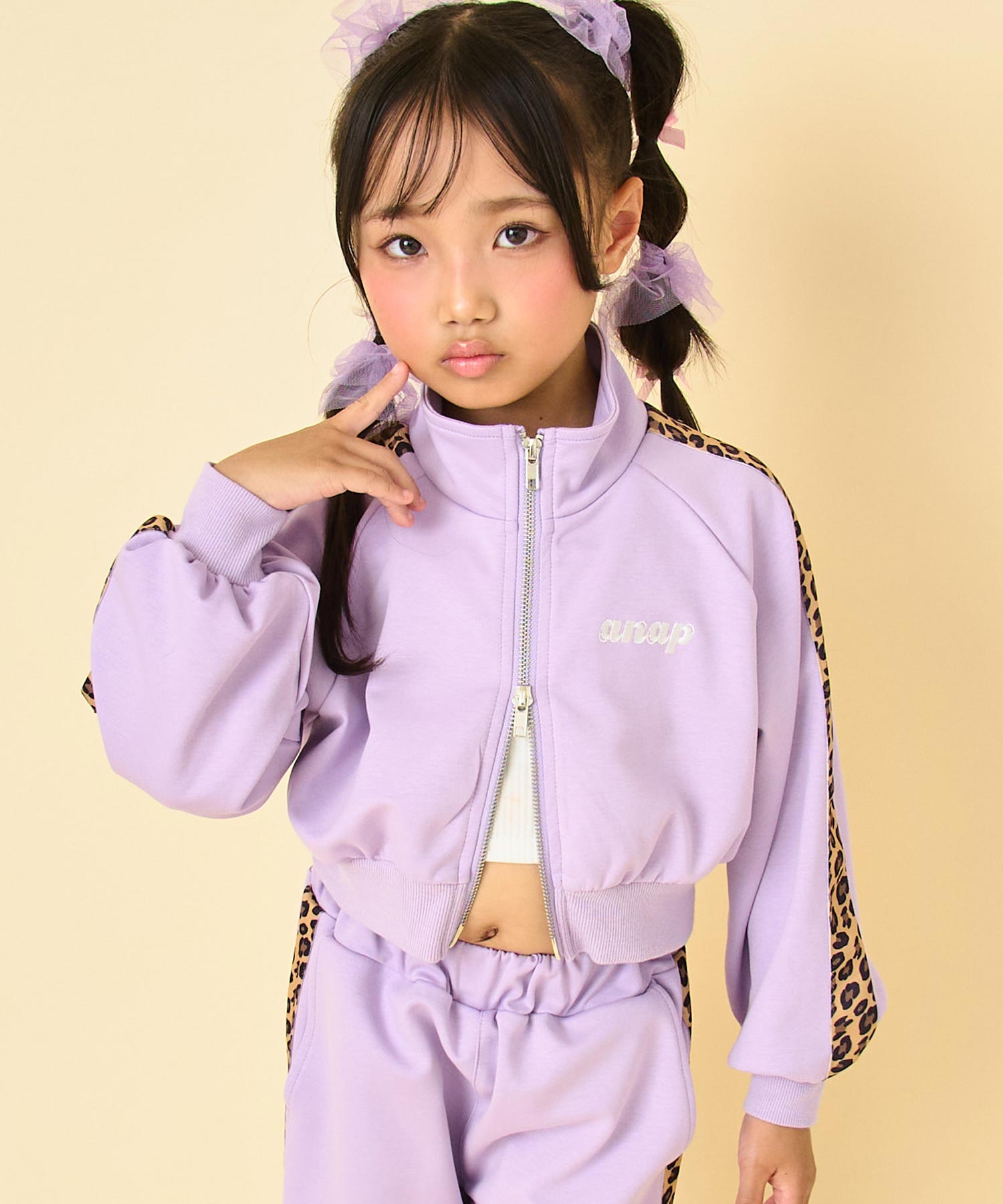 ヒョウ柄 ライン ジャージ ブルゾン（別売りセットアップ） 425-3537
