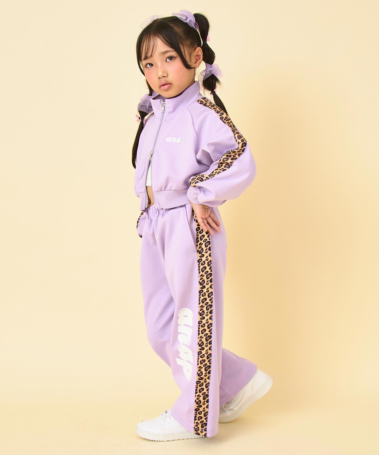 ヒョウ柄 ライン ジャージ ブルゾン（別売りセットアップ） 425-3537
