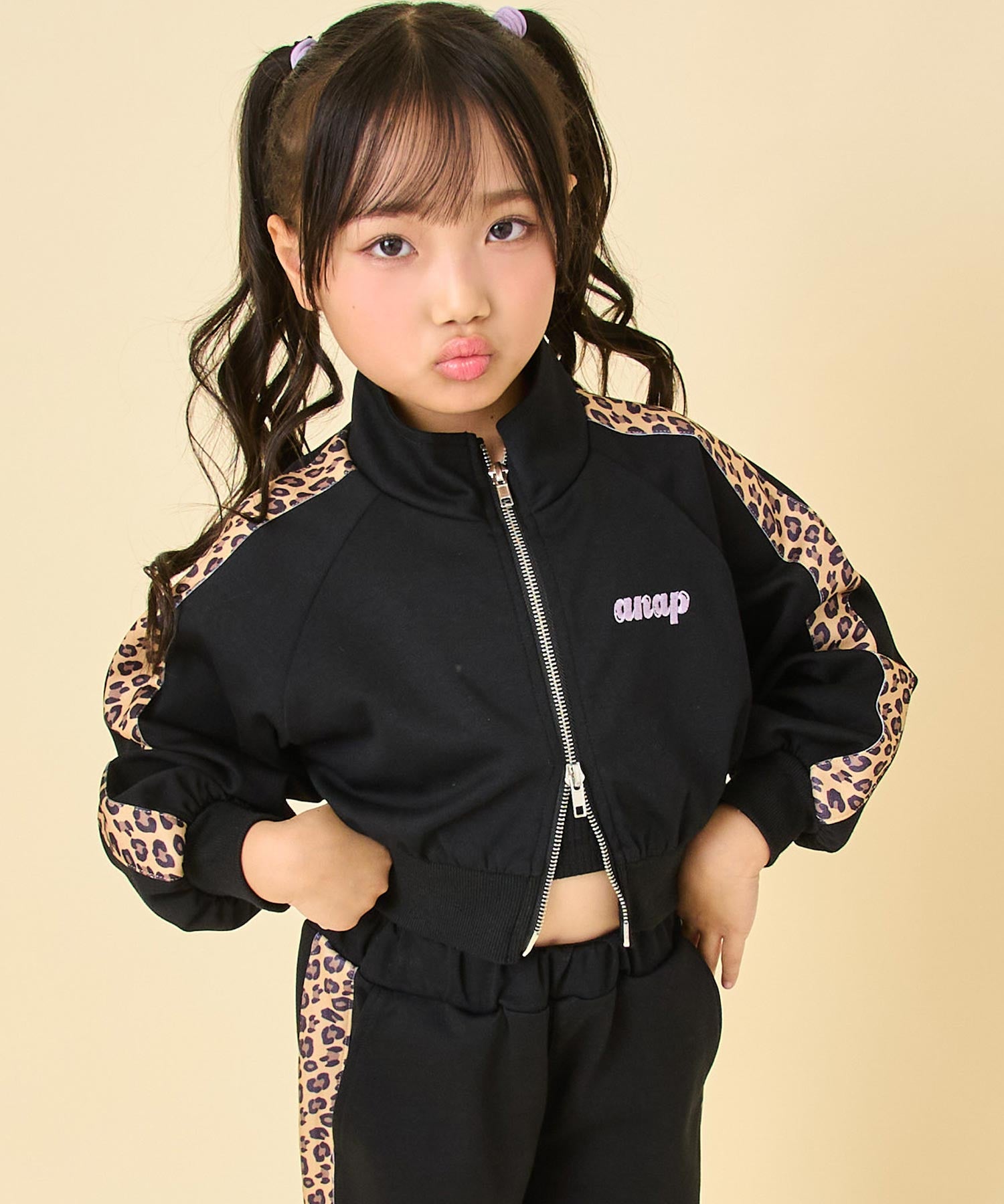 ヒョウ柄 ライン ジャージ ブルゾン（別売りセットアップ） 425-3537