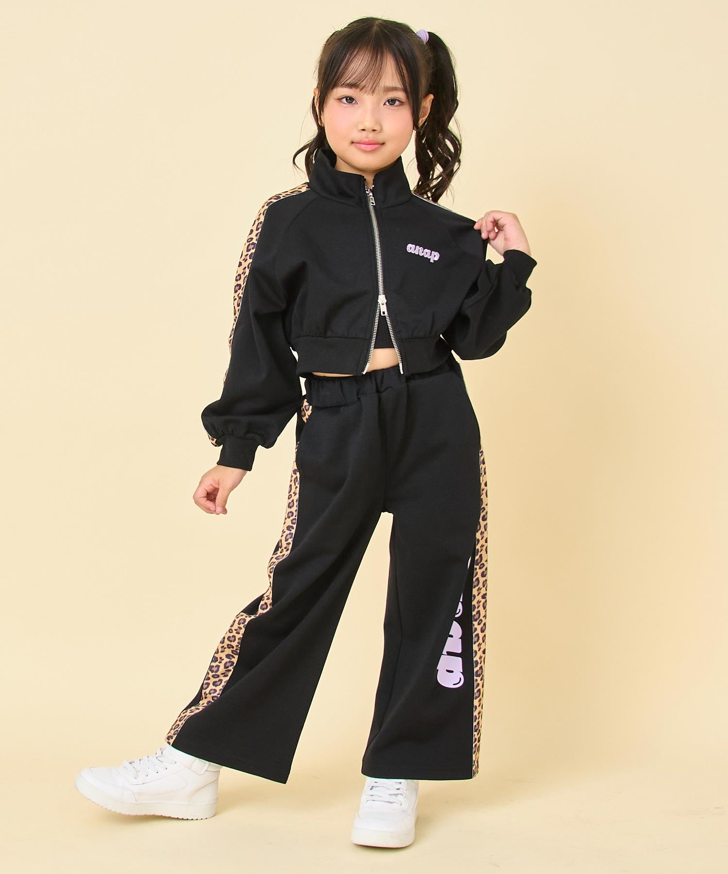 美品★ ORIGINALS　ヒョウ柄ライン◎ジャージセットアップ ヒョウ柄 ライン ジャージ ブルゾン（別売りセットアップ） 425-3537