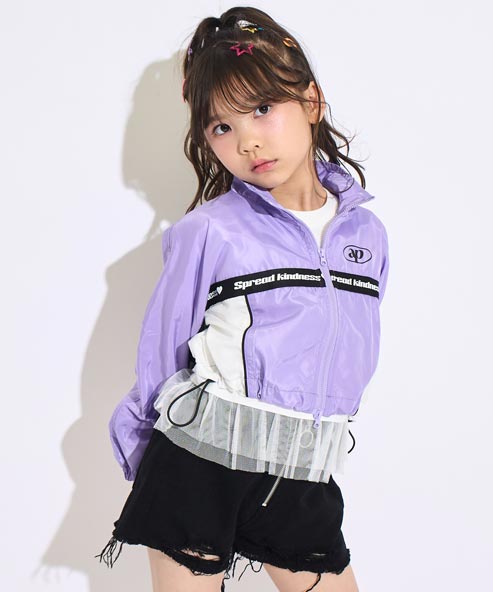 配色クロップドシャカブルゾン 425-3560