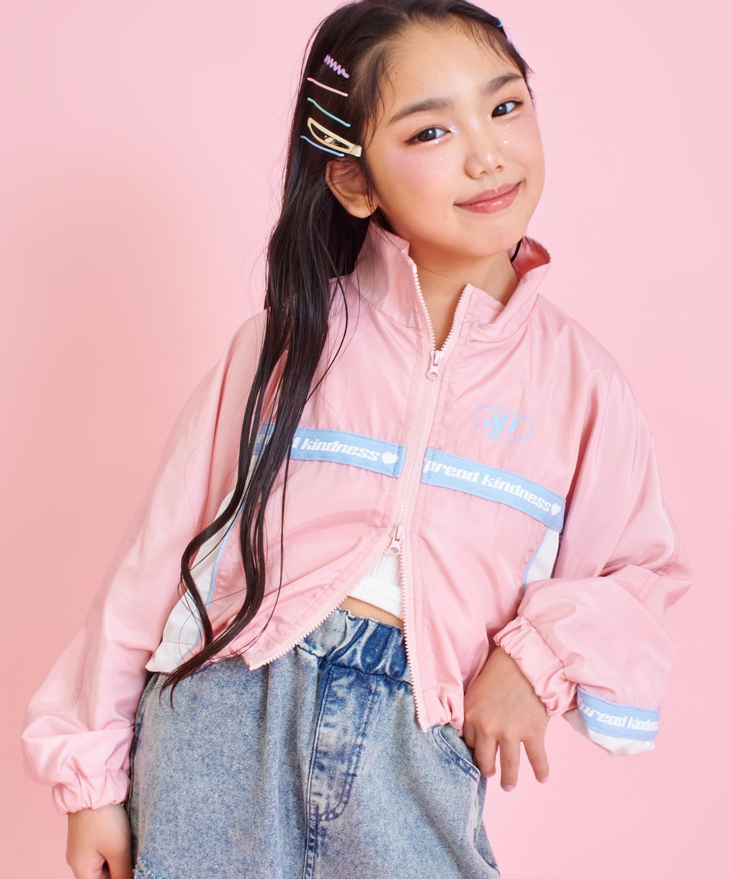 ピンク(120サイズ着用/身長：約123cm)