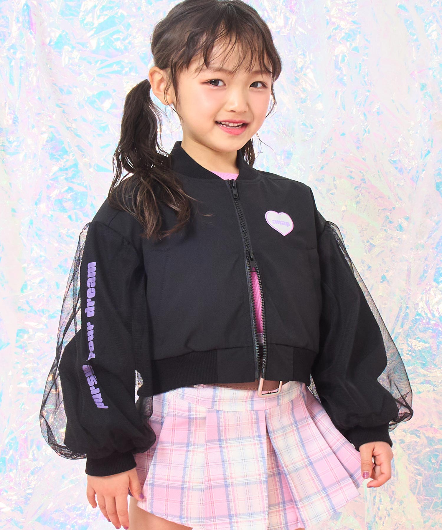 ブラック(110サイズ着用/身長：約113cm)