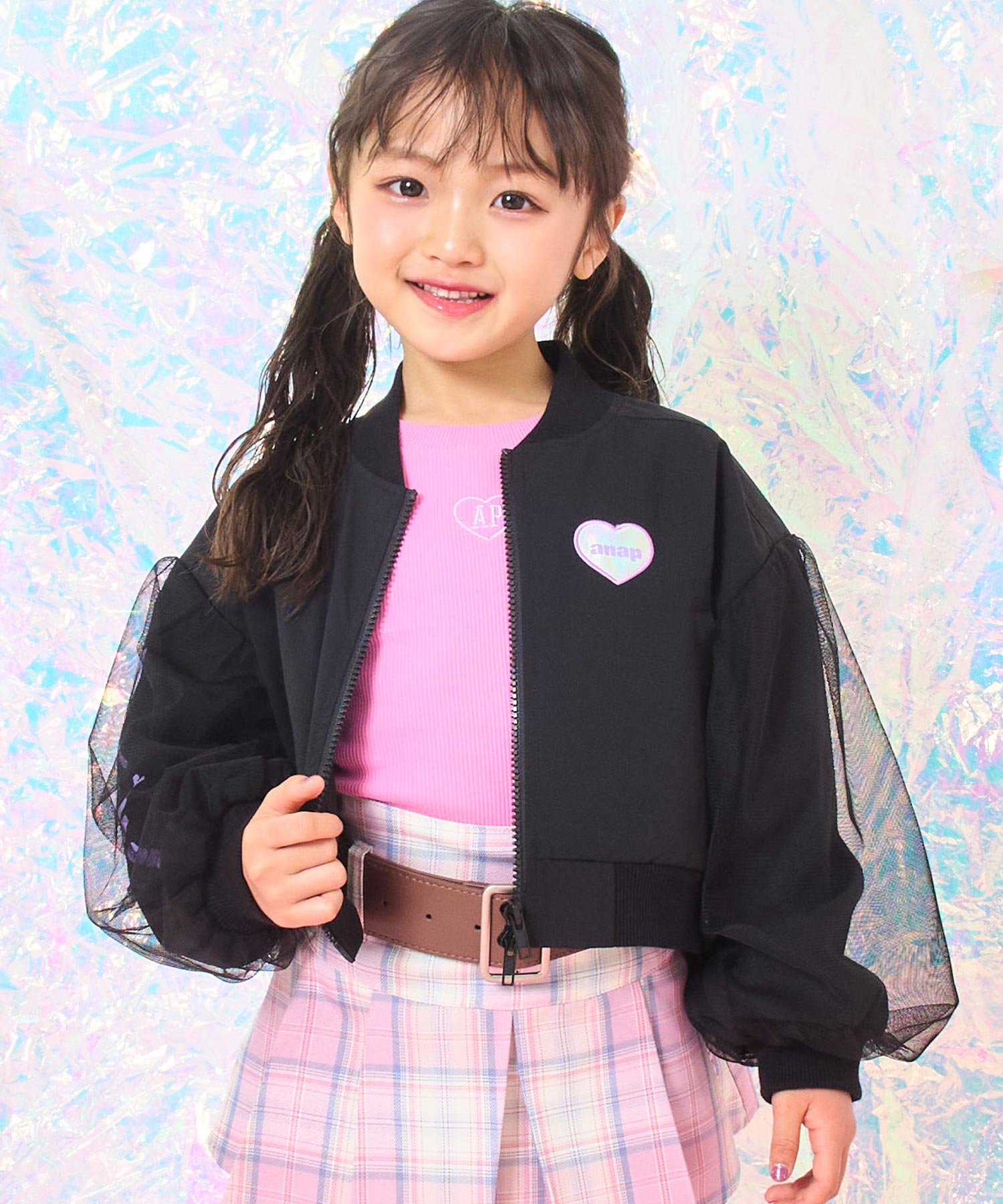 ブラック(110サイズ着用/身長：約113cm)