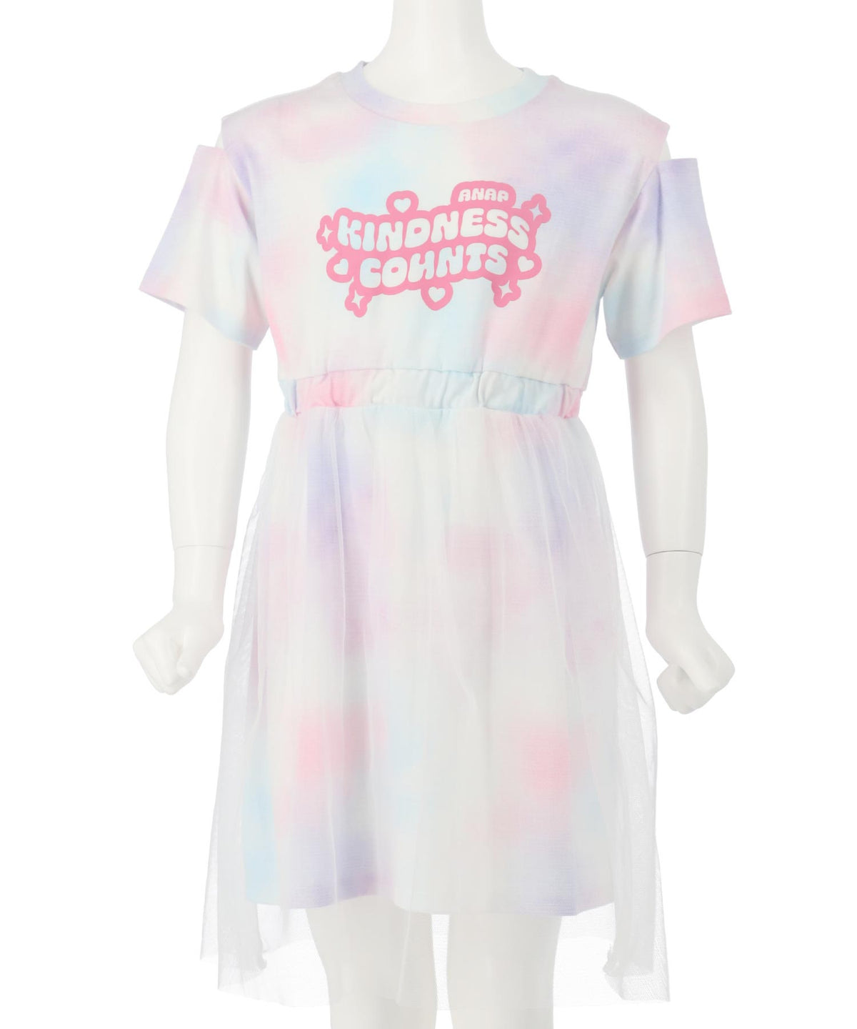 タイダイ柄 Tシャツ チュール重ね ワンピース 427-3426 – ANAP 