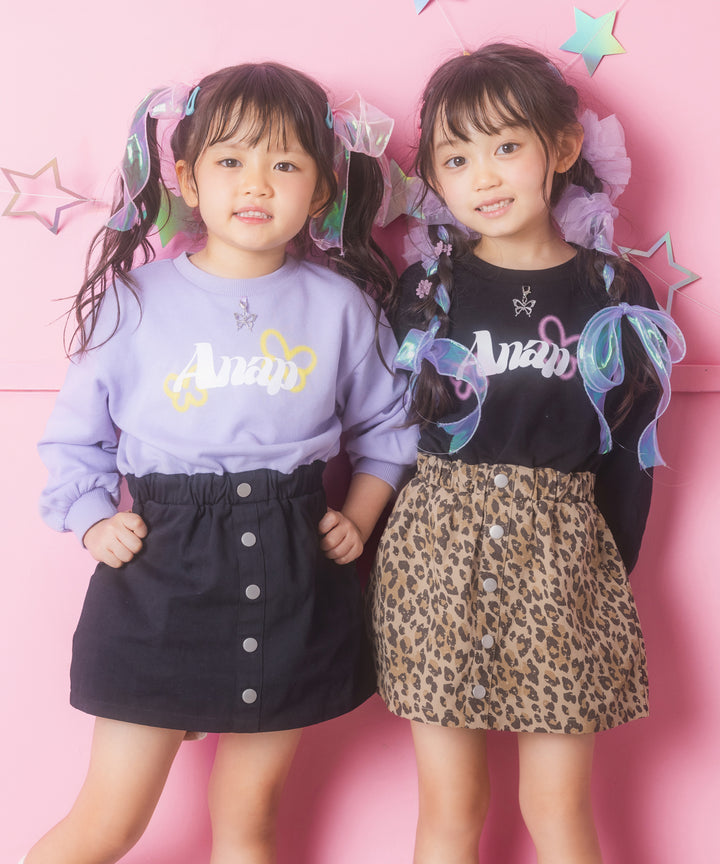 ラベンダー(110サイズ着用/身長：約103cm)
ブラック(110サイズ着用/身長：約106cm)
